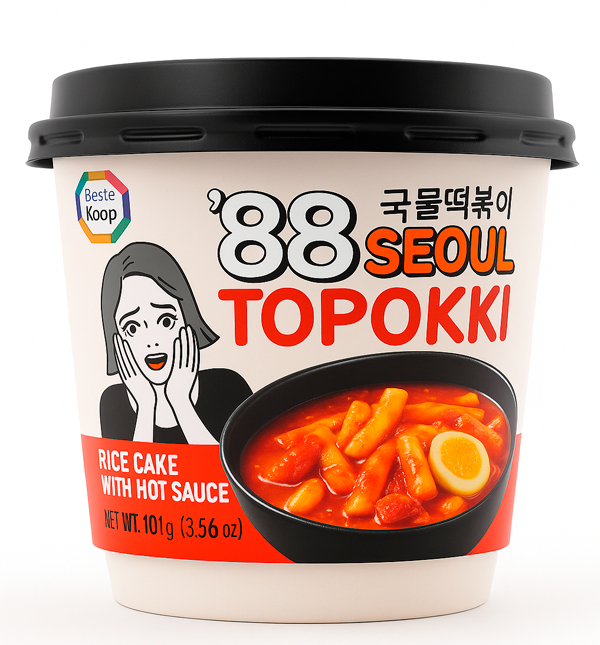 ‘88 seoul topokki – rice cake with hot sauce (떡볶이 con salsa picante coreana)