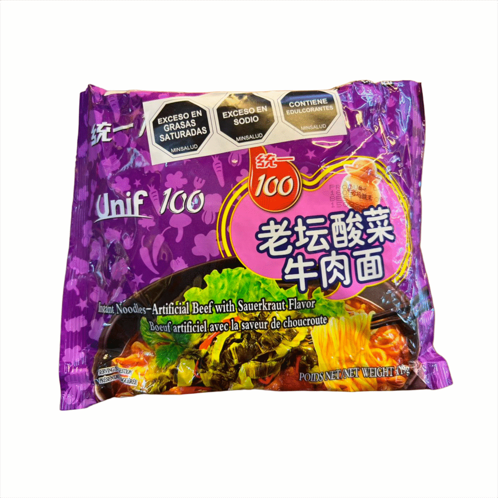 unif 100 instant noodles artificial beef with sauerkraut flavor 119g