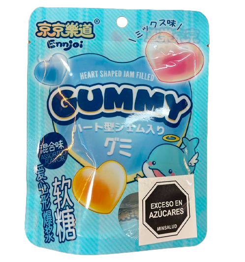 gummy heart shaped jam filled 50g