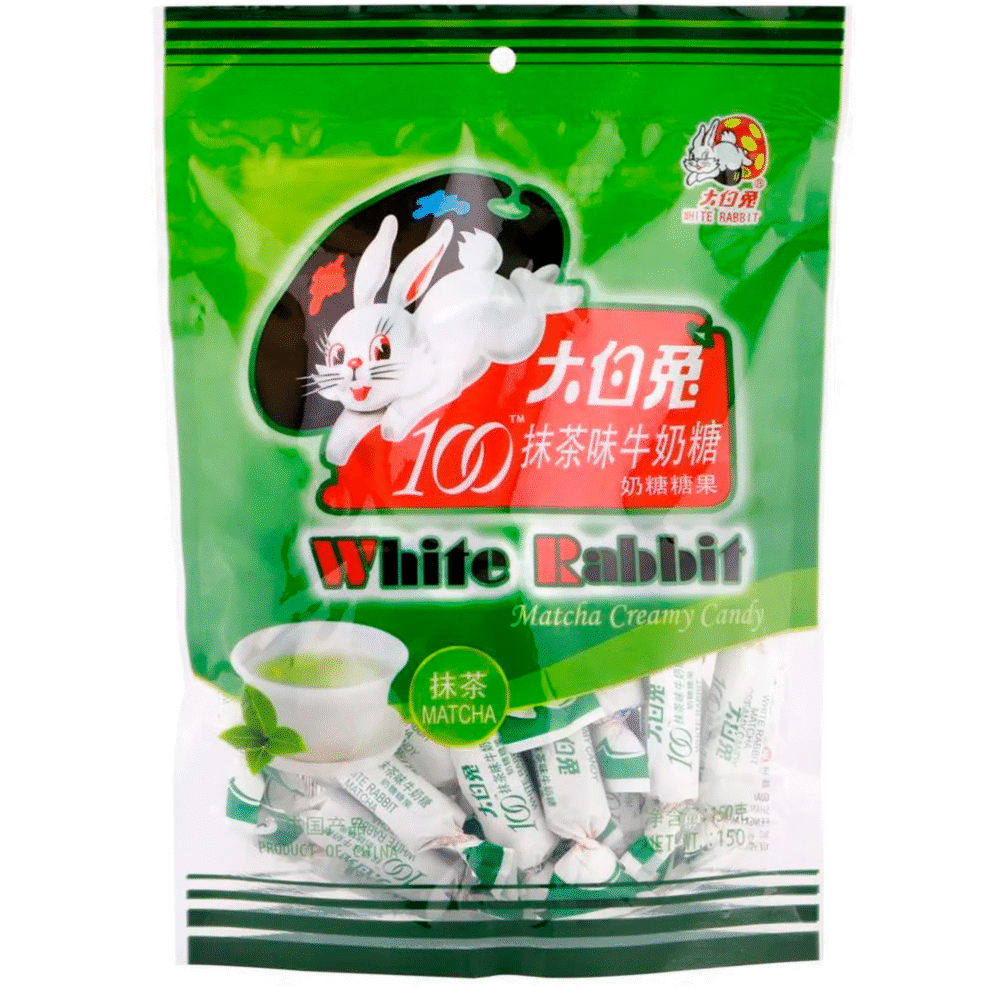 white rabitt matcha creamy candy 150g